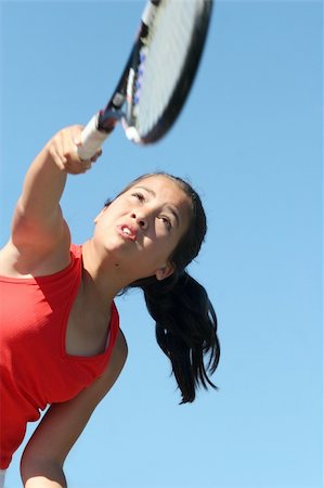 simsearch:640-06050635,k - Girl playing tennis Stock Photo - Budget Royalty-Free & Subscription, Code: 400-03943621