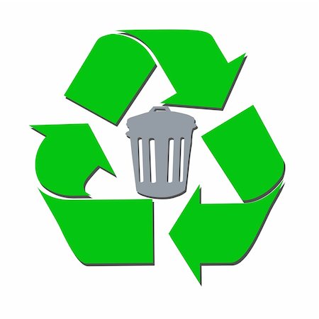 recycle bin with green color Stock Photo - Budget Royalty-Free & Subscription, Code: 400-03954341