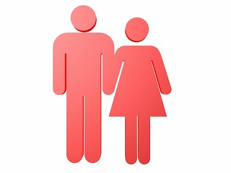 3d rendered illustration of a male and female sign Stock Photo - Budget Royalty-Free & Subscription, Code: 400-03954720