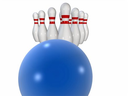 ruler (official leader) - 3d rendered illustration of some bowling pins and a blue ball Stock Photo - Budget Royalty-Free & Subscription, Code: 400-03954843