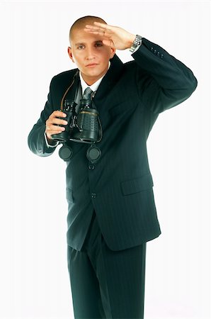 simsearch:400-03954954,k - A Young businessman with binoculars Stock Photo - Budget Royalty-Free & Subscription, Code: 400-03954965