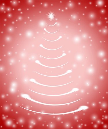 simsearch:400-05006261,k - christmas tree drawn by white lights over red background Stock Photo - Budget Royalty-Free & Subscription, Code: 400-03955119