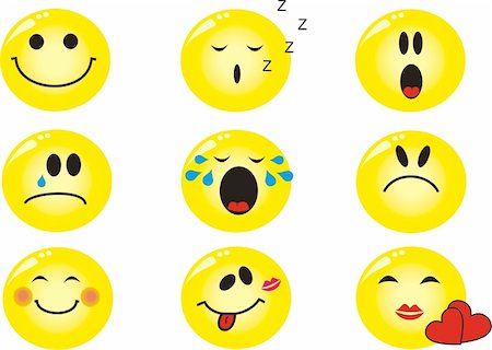 evil faces for emotions - Different icons expressing feelings of love, anger, sadness, disgust Stock Photo - Budget Royalty-Free & Subscription, Code: 400-03955790