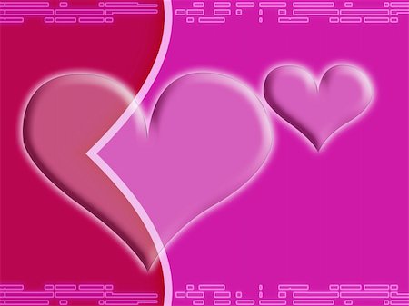 simsearch:400-05368603,k - Computer designed abstract background - Valentine's day card with two harts Stock Photo - Budget Royalty-Free & Subscription, Code: 400-03956604