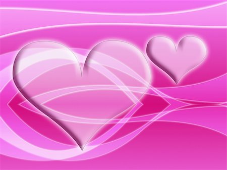 simsearch:400-05368603,k - Computer designed abstract background - Valentine's day card with two harts Stock Photo - Budget Royalty-Free & Subscription, Code: 400-03956602