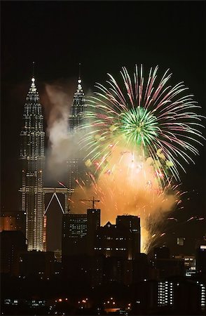 simsearch:400-04219011,k - Fireworks at Petronas Twin Towers, Kuala Lumpur, Malaysia. Stock Photo - Budget Royalty-Free & Subscription, Code: 400-03957920