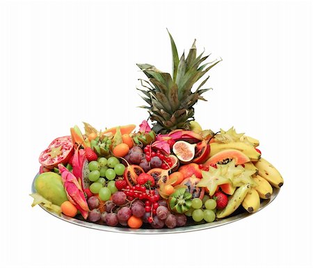 simsearch:824-07586124,k - huge exotic fruit platter from buffet isolated on white Stock Photo - Budget Royalty-Free & Subscription, Code: 400-03950163