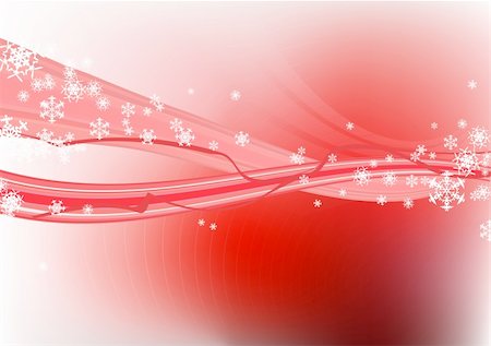 simsearch:400-04635890,k - Red abstract background with waves , ribbons and snowflakes . Vector illustration. Stock Photo - Budget Royalty-Free & Subscription, Code: 400-03950413