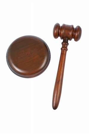 simsearch:700-00028739,k - Wooden gavel from the court isolated on white background Stock Photo - Budget Royalty-Free & Subscription, Code: 400-03950886