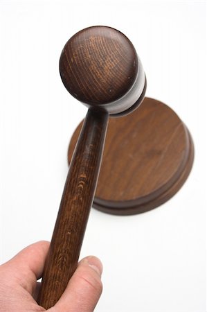 simsearch:700-00028739,k - judge's gavel,close up over white Stock Photo - Budget Royalty-Free & Subscription, Code: 400-03951096