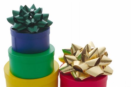 simsearch:649-08085108,k - assorted stacked gift boxes and ribbons isolated Stock Photo - Budget Royalty-Free & Subscription, Code: 400-03951601