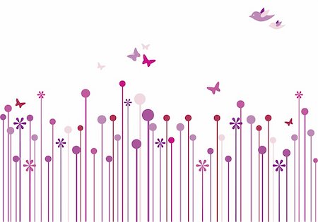 polka dot butterfly - floral background with birds and butterflies Stock Photo - Budget Royalty-Free & Subscription, Code: 400-03951823