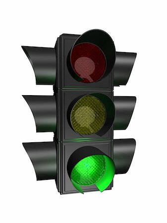 3 rendered illustration of a black traffic light Stock Photo - Budget Royalty-Free & Subscription, Code: 400-03952174