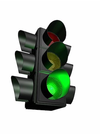 3 rendered illustration of a black traffic light Stock Photo - Budget Royalty-Free & Subscription, Code: 400-03952175