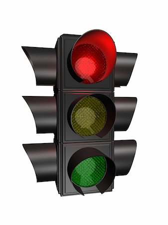 3 rendered illustration of a black traffic light Stock Photo - Budget Royalty-Free & Subscription, Code: 400-03952172