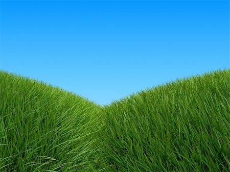3d rendered illustration of a stylized green hill Stock Photo - Budget Royalty-Free & Subscription, Code: 400-03952243