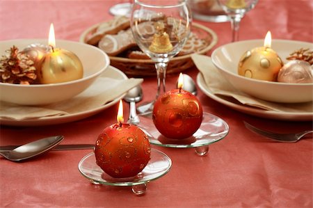 simsearch:400-05693119,k - Festive table setting for Christmas Stock Photo - Budget Royalty-Free & Subscription, Code: 400-03952774