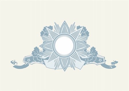 ruler (official leader) - Insignia -  star shaped  with banner  .  Blank so you can add your own images. Vector illustration. Stock Photo - Budget Royalty-Free & Subscription, Code: 400-03953418