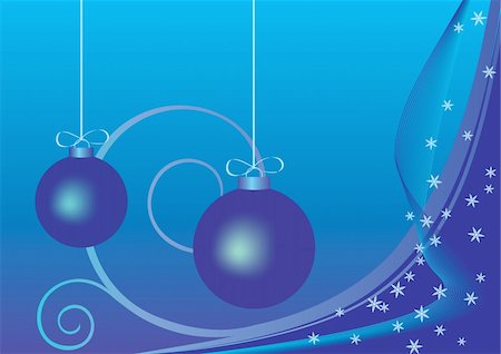 blue christmas background with two balls Stock Photo - Budget Royalty-Free & Subscription, Code: 400-03964643