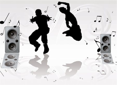 couple of youths dancing against a silver gray background Stock Photo - Budget Royalty-Free & Subscription, Code: 400-03964714