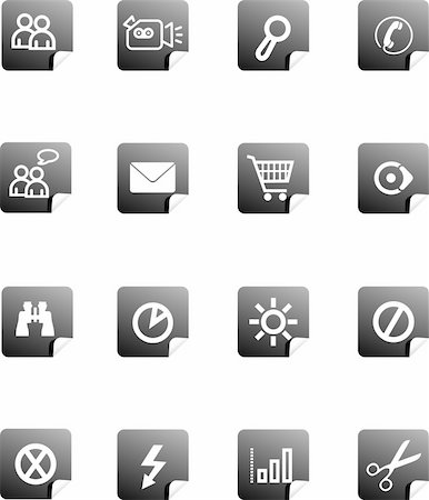 simsearch:400-03938572,k - Set vector buttons on white background with pictograms for web, wallpaper Stock Photo - Budget Royalty-Free & Subscription, Code: 400-03965202