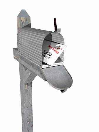 sender - Letter addressed to Santa in a weathered mailbox stamped return to sender. Bah Humbug series Stock Photo - Budget Royalty-Free & Subscription, Code: 400-03965545