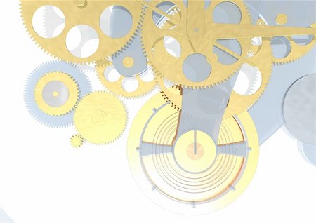 simsearch:700-05803434,k - clock works on white background Stock Photo - Budget Royalty-Free & Subscription, Code: 400-03965613