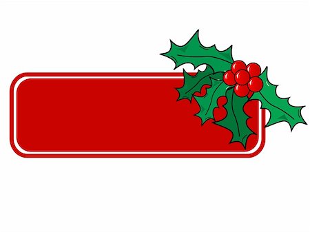 simsearch:633-02418107,k - Christmas vector holly ornament with a space for text message. Stock Photo - Budget Royalty-Free & Subscription, Code: 400-03965829