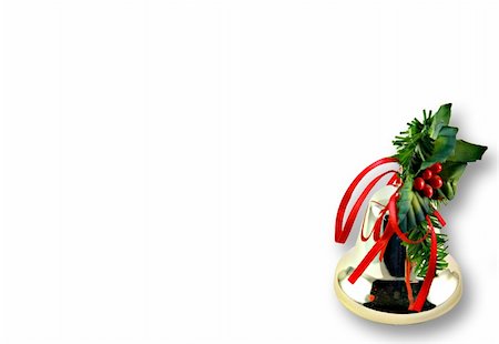 simsearch:400-04499144,k - Christmas bell ornament on a white background with clipping path and copy space. Stock Photo - Budget Royalty-Free & Subscription, Code: 400-03965830