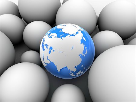 simsearch:400-04875639,k - 3d rendered illustration of a little earth between white balls Stock Photo - Budget Royalty-Free & Subscription, Code: 400-03966226
