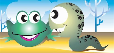 snake images for kids - A snake and frog meeting face to face Stock Photo - Budget Royalty-Free & Subscription, Code: 400-03966283