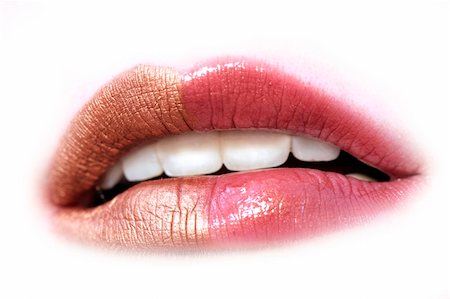 simsearch:400-04725812,k - Macro image of bright lips. Isolated on white Stock Photo - Budget Royalty-Free & Subscription, Code: 400-03966462