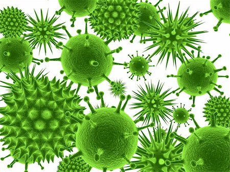simsearch:400-03954634,k - 3d rendered illustration of different green viruses Stock Photo - Budget Royalty-Free & Subscription, Code: 400-03966597