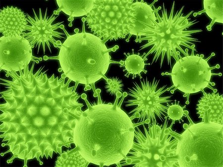 simsearch:400-03954634,k - 3d rendered illustration of different green viruses Stock Photo - Budget Royalty-Free & Subscription, Code: 400-03966598