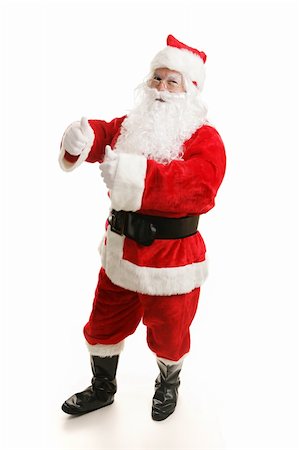 simsearch:400-06462885,k - Cheerful dancing Santa Claus.  Full view on white background. Stock Photo - Budget Royalty-Free & Subscription, Code: 400-03966839
