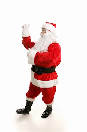 simsearch:400-06462885,k - Full view of a happy dancing Santa Clause.  White background. Stock Photo - Budget Royalty-Free & Subscription, Code: 400-03966840