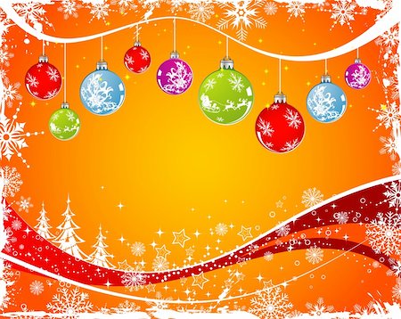 flowers drawings - Abstract christmas background with baubles, element for design, vector illustration Stock Photo - Budget Royalty-Free & Subscription, Code: 400-03966995