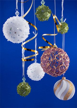 simsearch:614-02241057,k - Festive Christmas composition with various holiday hanging balls and other adornments Stock Photo - Budget Royalty-Free & Subscription, Code: 400-03967476