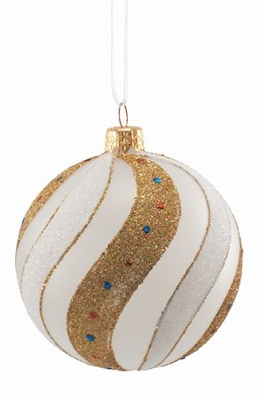 simsearch:614-02241057,k - Festive Christmas hanging ball isolated on white Stock Photo - Budget Royalty-Free & Subscription, Code: 400-03967478