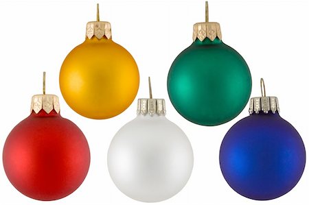 simsearch:400-04499144,k - Different Christmas balls over white background and isolated Stock Photo - Budget Royalty-Free & Subscription, Code: 400-03967594