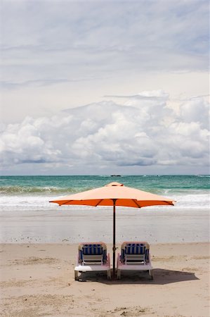 simsearch:400-04062726,k - Two chairs and umbrella at the beach. Manuel Antonio, Costa Rica. Foto de stock - Super Valor sin royalties y Suscripción, Código: 400-03968355
