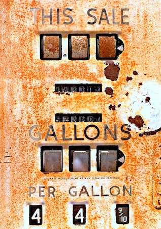 pumped up - Closeup of a rusty old gas pump from the 1940s Stock Photo - Budget Royalty-Free & Subscription, Code: 400-03968611