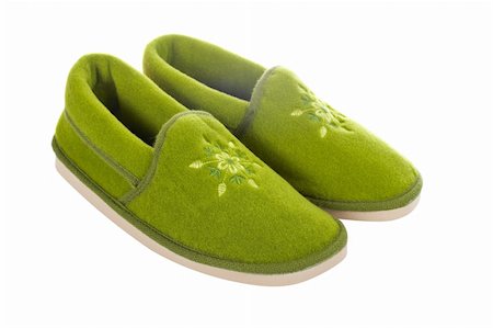 simsearch:857-03192847,k - Lady green slippers, isolated on white background. Path included Foto de stock - Super Valor sin royalties y Suscripción, Código: 400-03960473