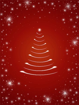 simsearch:400-05006261,k - christmas tree drawn by white lights over red background Stock Photo - Budget Royalty-Free & Subscription, Code: 400-03960590