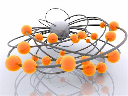 simsearch:400-05165849,k - 3d rendered illustration of grey wires with orange balls Photographie de stock - Aubaine LD & Abonnement, Code: 400-03961397