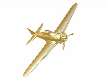 simsearch:400-04996557,k - 3d rendered illustration of a flying golden plane Stock Photo - Budget Royalty-Free & Subscription, Code: 400-03961655