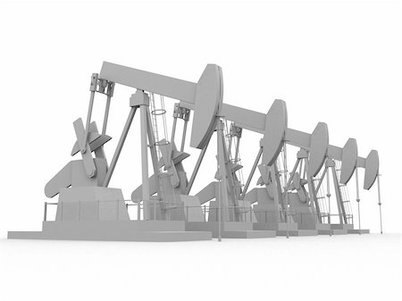 simsearch:400-04027574,k - 3d rendered black/white illustration of some oil pumps Stock Photo - Budget Royalty-Free & Subscription, Code: 400-03961880