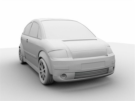 simsearch:400-05034481,k - 3d rendered black/white illustration of a car Stock Photo - Budget Royalty-Free & Subscription, Code: 400-03962264