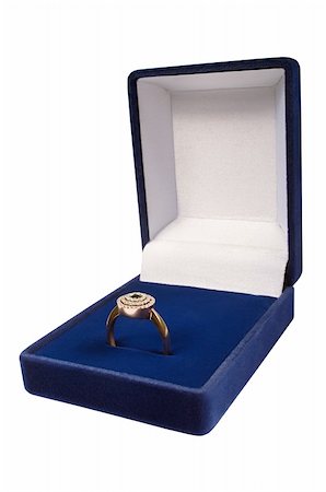 simsearch:694-03783247,k - Gold ring in a dark blue box on a white background Stock Photo - Budget Royalty-Free & Subscription, Code: 400-03962714