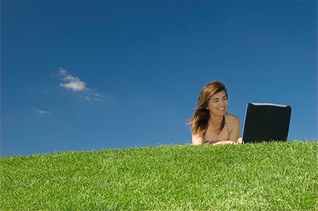 simsearch:400-03934248,k - Woman in outdoor study with a laptop Stock Photo - Budget Royalty-Free & Subscription, Code: 400-03962871